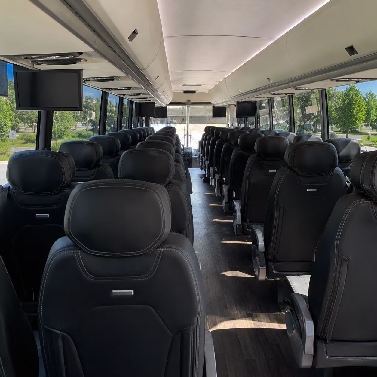 plano charter bus inside