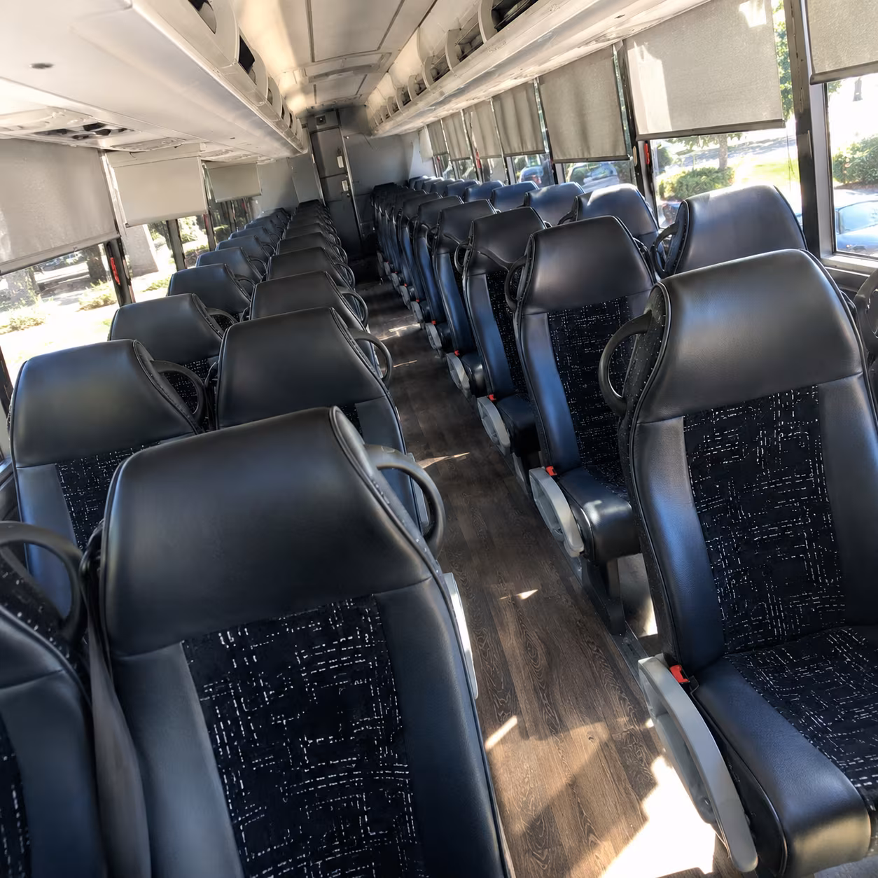 plano charter bus services interior