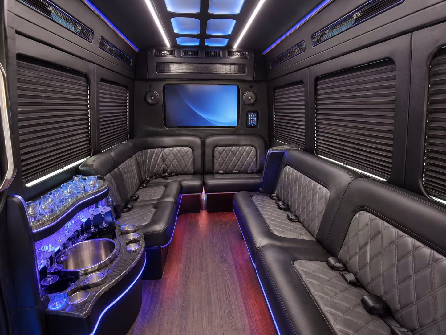 plano party bus interior